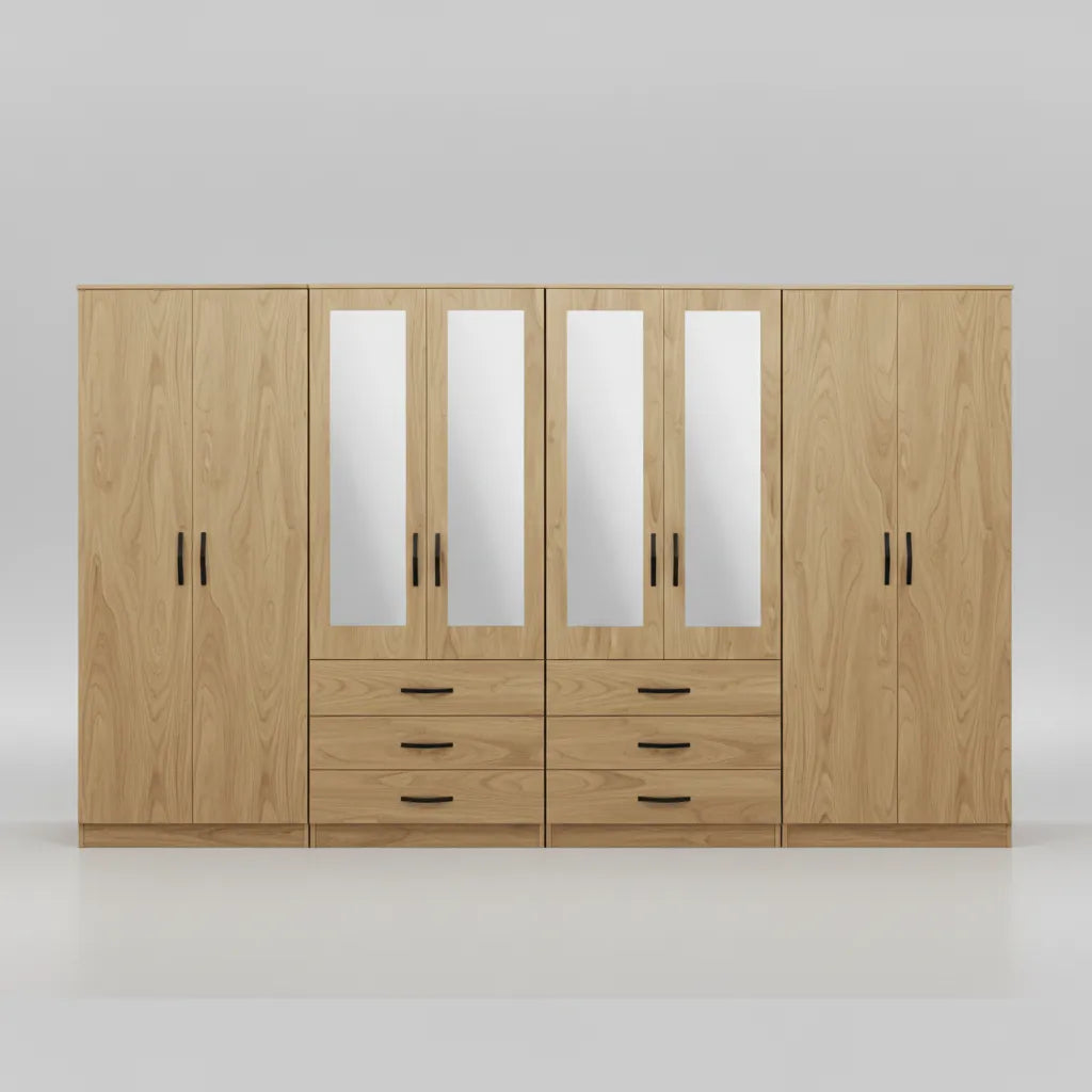 4-HALF MIRROR WITH 6-BOTTOM DRAWERS