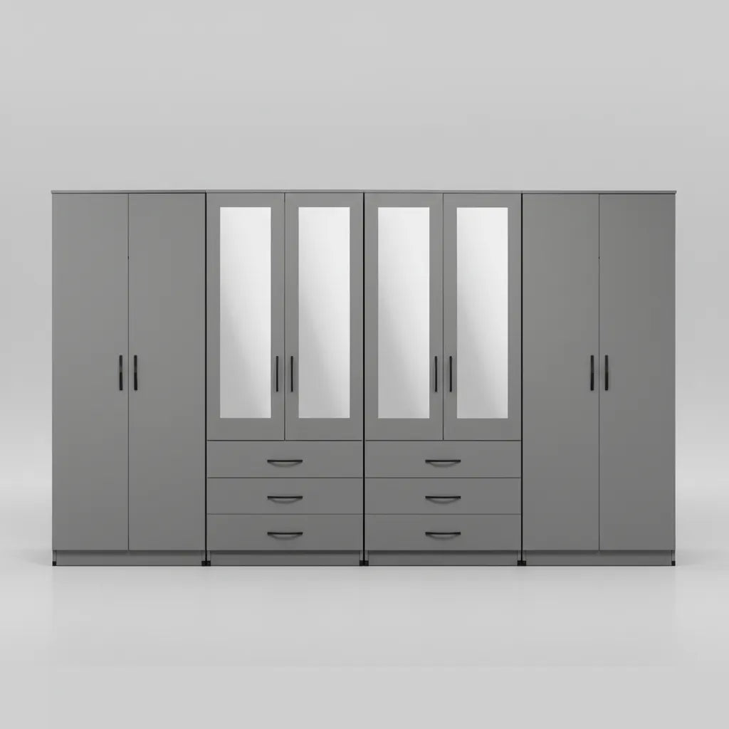 4-HALF MIRROR WITH 6-BOTTOM DRAWERS