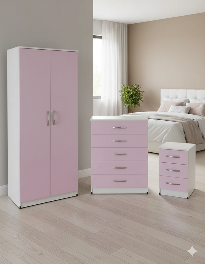 Blush & Bright: The Pastel Pink 3-Piece Bedroom Set