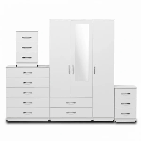 1-HALF MIRROR 3 DOOR WARDROBE ( Assembled)