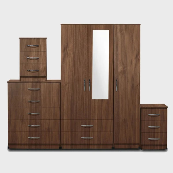 1-HALF MIRROR 3 DOOR WARDROBE ( Assembled)