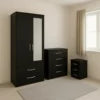 2 Door Mirrored Wardrobe Set with 1 Chest and Sidetable