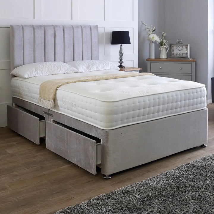Small Double Divan Bed with Mattress & Headboard