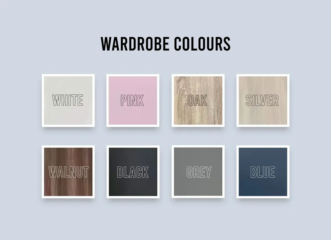 4 Door Mirror Wardrobe with 1 Chest and 2 Sidetables