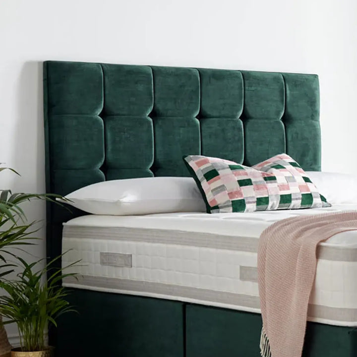 Divan Bed with Cube Headboard & Mattress