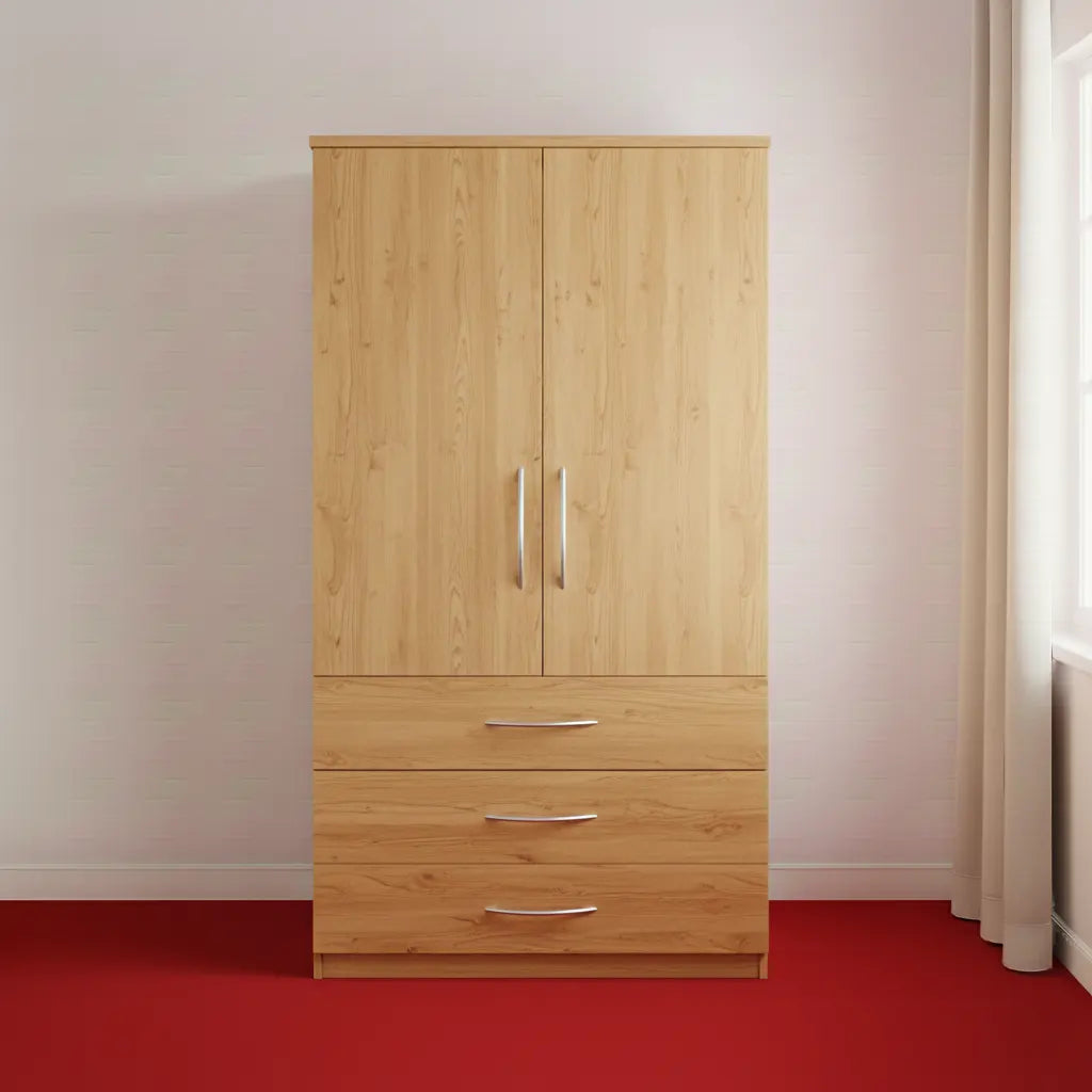 2 Door Wardrobe with 3 Drawer