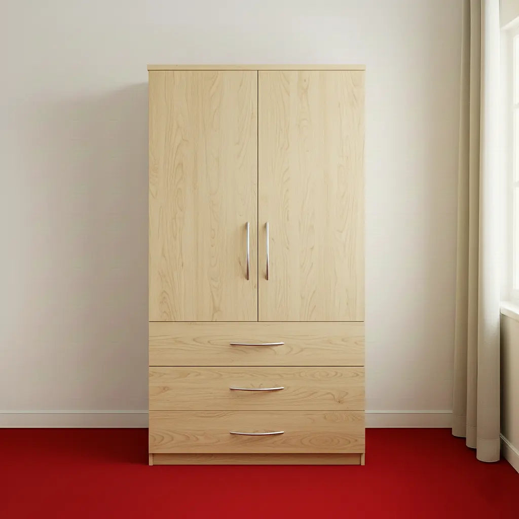 2 Door Wardrobe with 3 Drawer