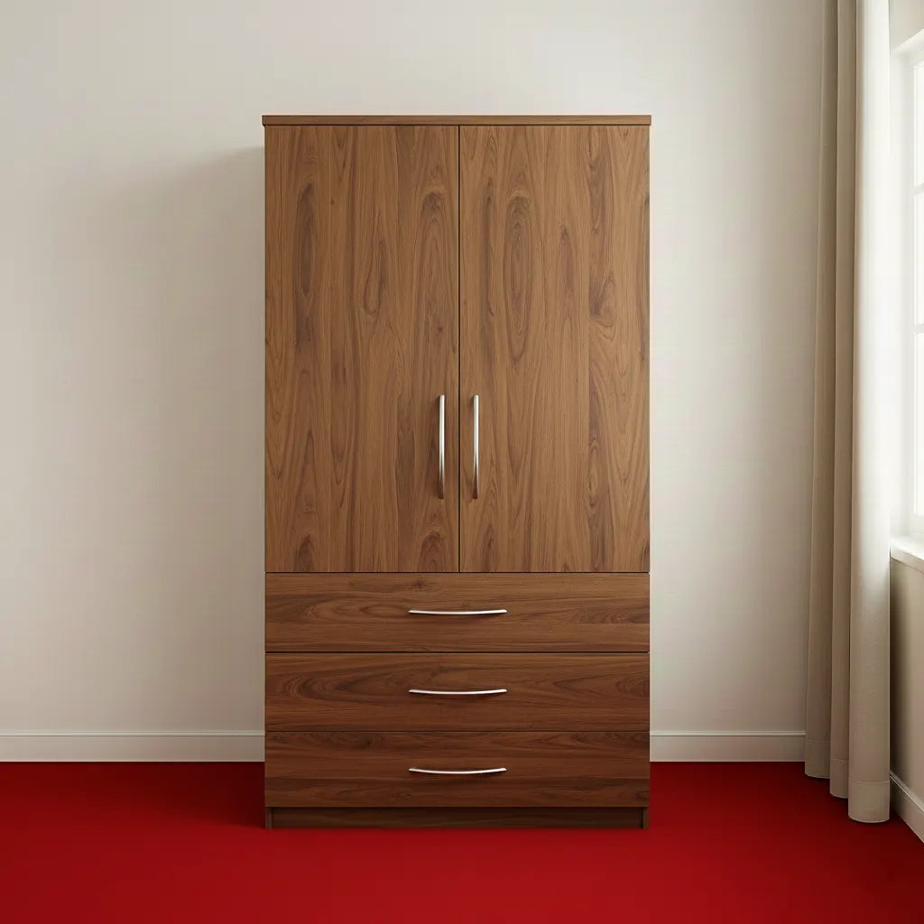 2 Door Wardrobe with 3 Drawer